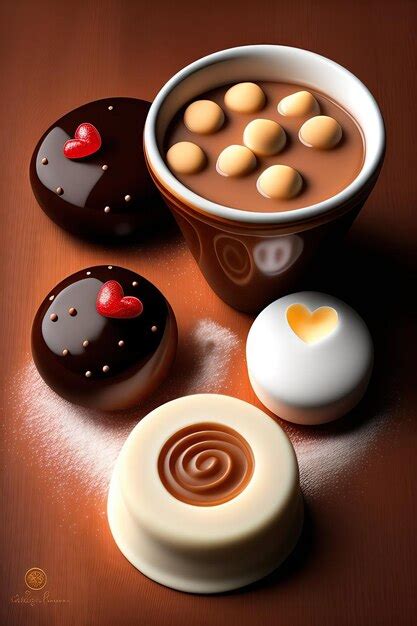 Premium Ai Image Dark Milk And White Chocolate Candies Pralines