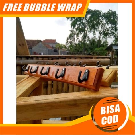 Jual Kapstok Kayu Estetik Untuk Gantungan Dinding Baju Tas Dan
