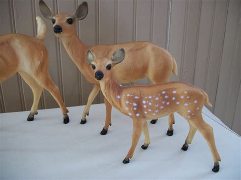 Collection Of Vintage Plastic Deer Figurines Etsy