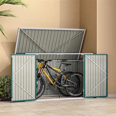 7ft Steel Bike Shed Lockable Garden Storage Shed Living And Home