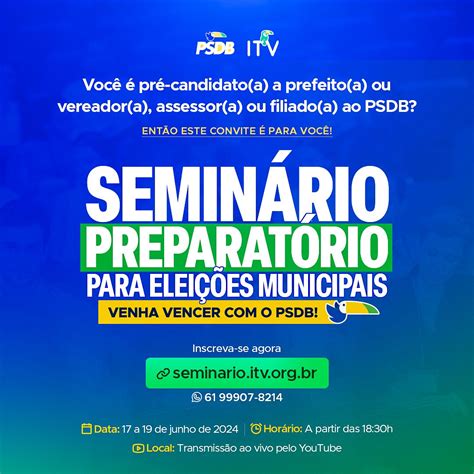 Come Am As Inscri Es Online Para O Semin Rio Preparat Rio Do Psdb