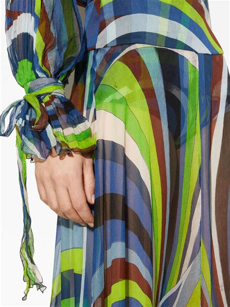 Pucci Iride Print Silk Maxi Skirt Green Farfetch