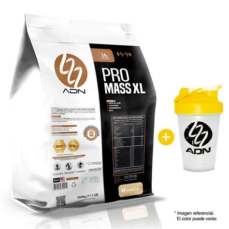 Ripley GANADOR DE PESO ADN PRO MASS XL 3KG VAINILLA SHAKER