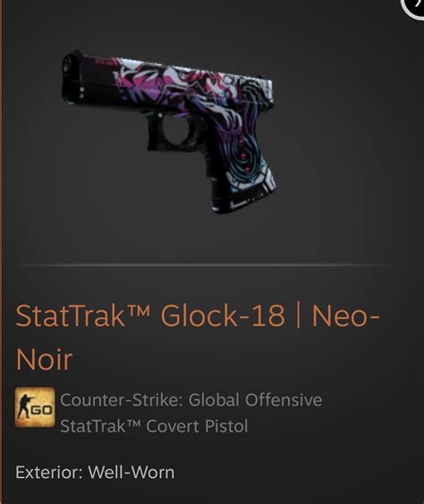 Cs Go Skin Stattrak Glock 18 Neo Noir Well Worn Kraków Kup Teraz