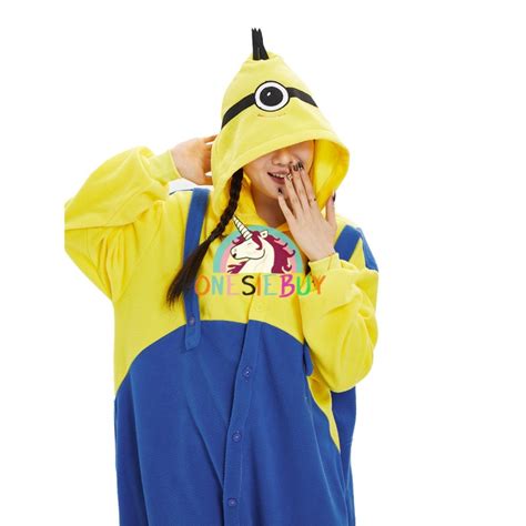 Adult Minion Costume Onesie Halloween Easy Cosplay Suit Party Wear