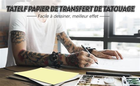 TATELF Papier Transfert Tatouage 40 Feuilles A4 Papier Stencil