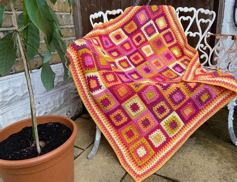 Vintage throw, granny square throw, granny square afghan, crochet throw ...