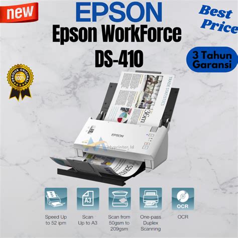 Jual Epson Workforce Ds A Duplex Sheet Fed Document Scanner