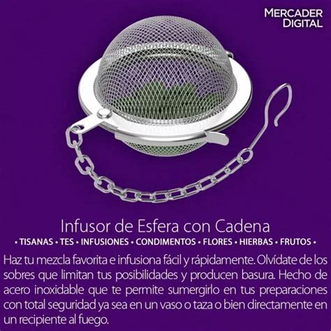 6 Pzs Infusor Té Esfera Malla Acero Inoxidable 0168i006 en venta en