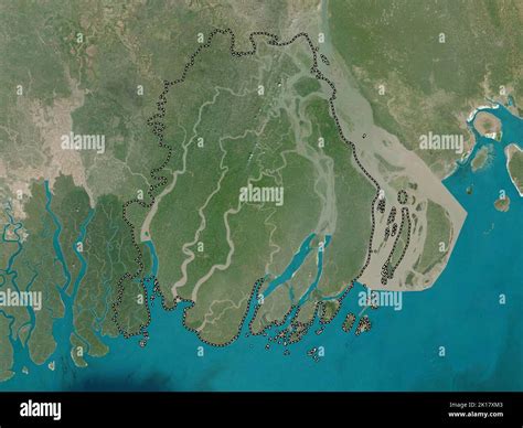 Barisal Division Of Bangladesh Low Resolution Satellite Map Stock