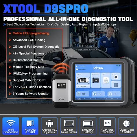 Xtool D9s Pro Obd2 All System Bi Directional Scan Diagnostic Tools For