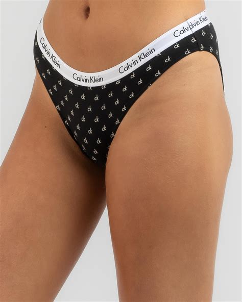 Shop Calvin Klein Carousel Bikini Brief In Allover Mini Ck Black Fast