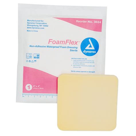 Dynarex FoamFlex - Non-Adhesive Waterproof Foam Wound Dressings