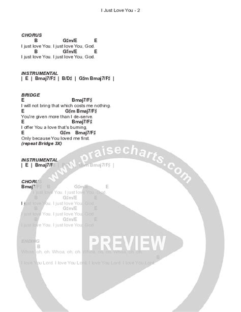 I Just Love You Chords Pdf Gateway Worship Praisecharts