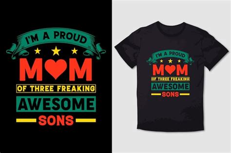 Premium Vector Mother Tshirt Design Im A Proud Mom Of Three Freaking