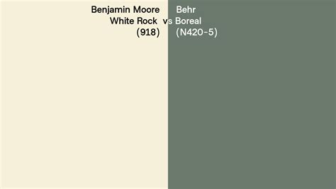 Benjamin Moore White Rock 918 Vs Behr Boreal N420 5 Side By Side