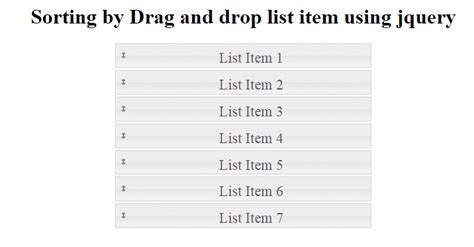 Sorting By Drag And Drop List Item Using Jquery Neeraj Code Solutions