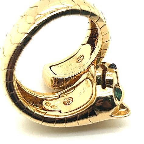 Cartier Panthère 18k Yellow Gold Emerald Ring At 1stdibs Cartier Tiger