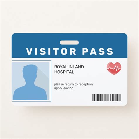 Blue Hospital Visitor Pass Id Badge