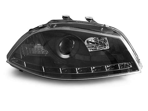 Paire De Feux Phares Seat Ibiza 6L De 04 2002 A 2008 Daylight Led Noir