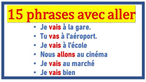 Phrases Avec Le Verbe Aller Les Phrases Pour Am Liorer Votre