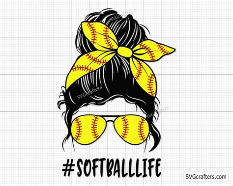 Softball Mom Svg Softball Svg Baseball Mom Svg Softball Etsy