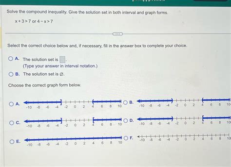 Solved Solve The Compound Inequality Give The Solution Set In Both Course Hero