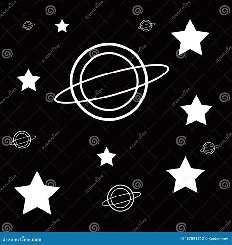 Space, Galaxy and Star Drawing. Black and White Color. Stock Vector - Illustration of color ...