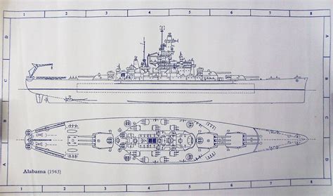 WW II Battleship USS Alabama Blueprint by BlueprintPlace on Etsy