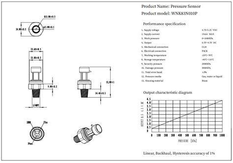 Factory Low Cost Brass V Water Pressure Sensor For Liquid Gas