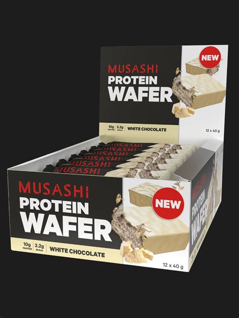 Protein Wafer Bar 40g Box Of 12 Bars Musashi