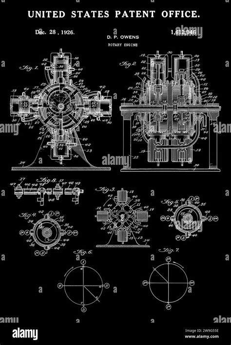 1926 Vintage Rotary Engine Patent Stock Vector Image And Art Alamy