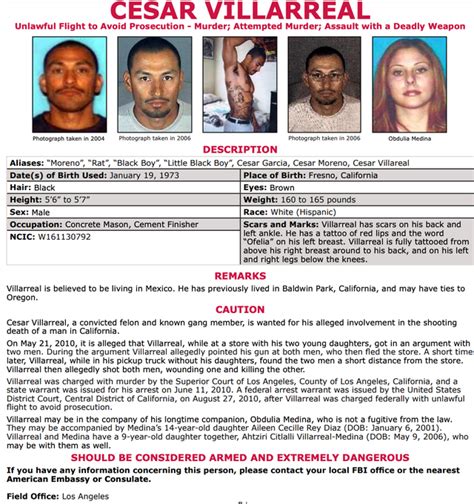 Fbis 23 Most Wanted Fugitives Accused In California Killings Across