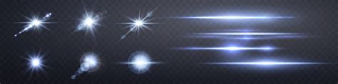 Glowing Lights Effect On Transparent Background Vector Image