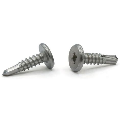 10 X 2 Self Drilling Screws Combo Square Phillips Pancake Head 410 Stainless Steel