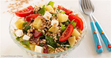 INSALATA DI FARRO CON PATATE RUCOLA E POMODORINI CuciniAmo Con Chicca