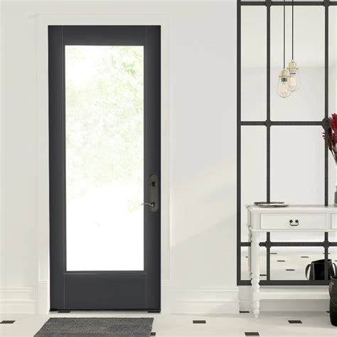 Flush Glazed Full Light Fiberglass Entry Door Pella Exterior Doors