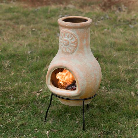 Clay Chiminea Fire Pit