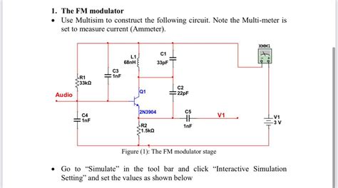 Frequency Modulation Circuit Diagram Using Multisim