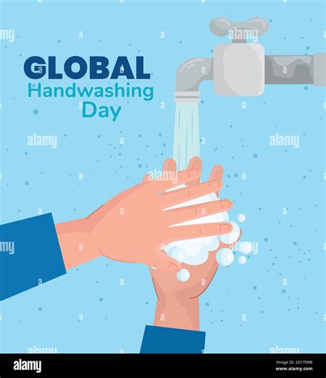 Global Handswashing Day Hands With Water Tap Vector Design Stock Vector Image And Art Alamy