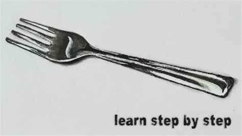 Learn How To Draw A Fork Step By Step 3d Or Realistic Drawing Easy