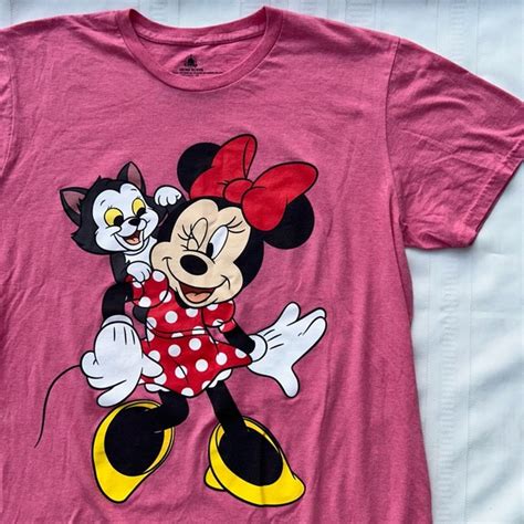 Disney Tops Minnie Mouse Figaro Cat Disney Tshirt Top Tee Pink Front Back Womens Xl Poshmark