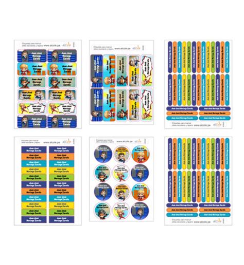 Etiquetas Para Tiles Escolares Y Tapers Boy Hero Alcole