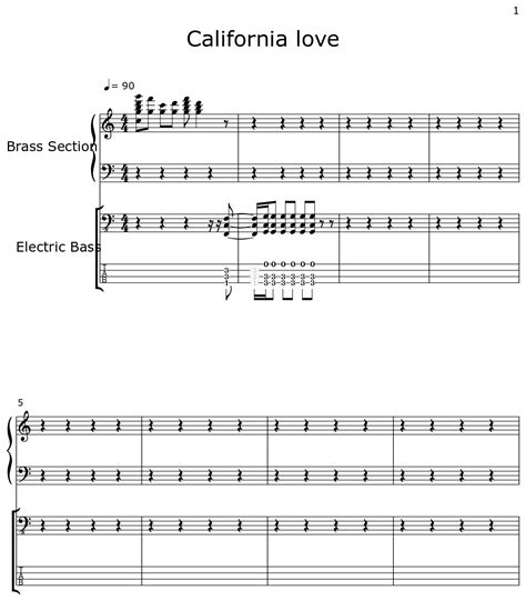 California love - Sheet music for Brass Section, Electric Bass