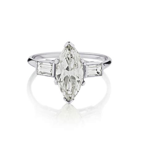 Vintage Platinum Natural Marquise Cut Diamond Ring. 2.00ct – Van Rijk