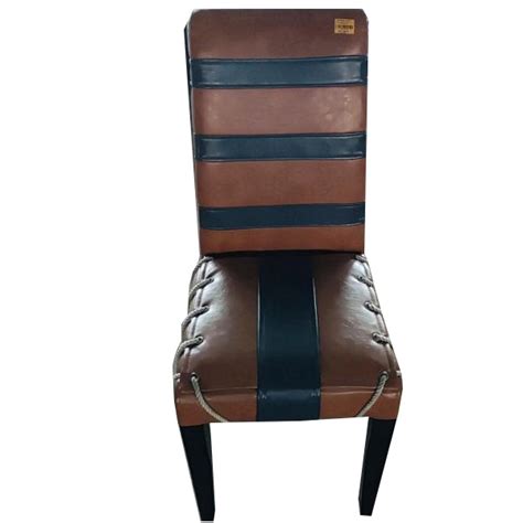 Dining Leather Chair With Rope Design Brown HMR Shop N Bid