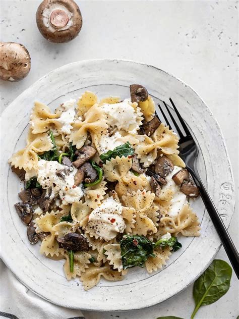 Mushroom And Spinach Pasta With Ricotta Budget Bytes