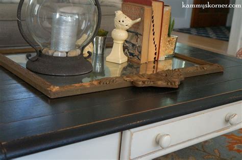 Kammy S Korner Coffee Table Redo Antique Mirror Tray Vignette