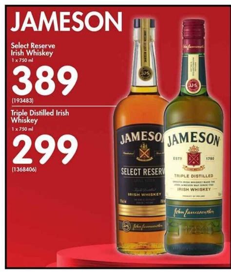 Jameson Select Reserve Irish Whiskey 750ml Offer At Makros Liquor