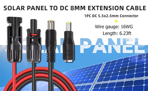 Cleqee Solar Panel Cable To Dc 8mm Connector Solar Male And Female Adapter Dc 55 25mm